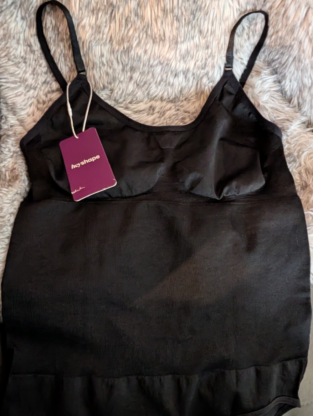 ficsyshape Black Slip Dress with Adjustable Straps